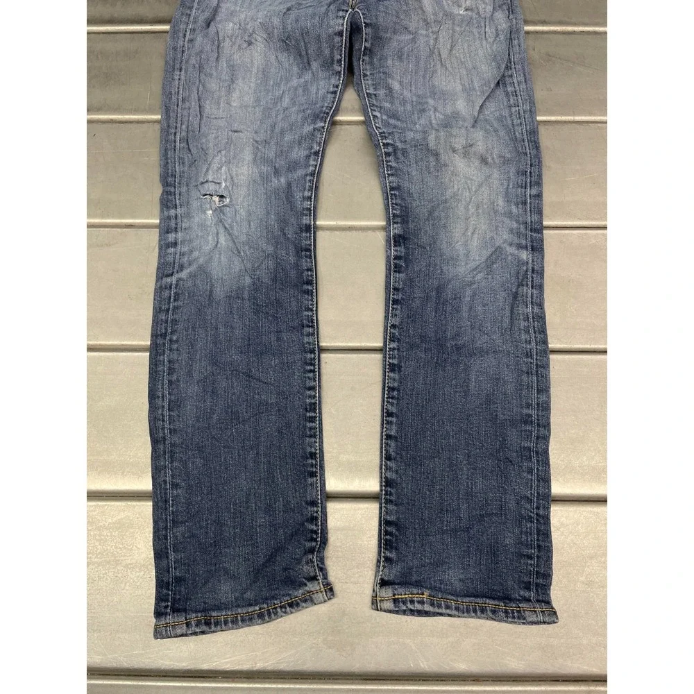 Levis 511 Jeans Mens 29X30 Blue‎ Medium Wash Denim Slim Straight Leg Distressed